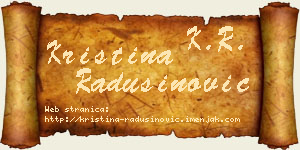 Kristina Radusinović vizit kartica